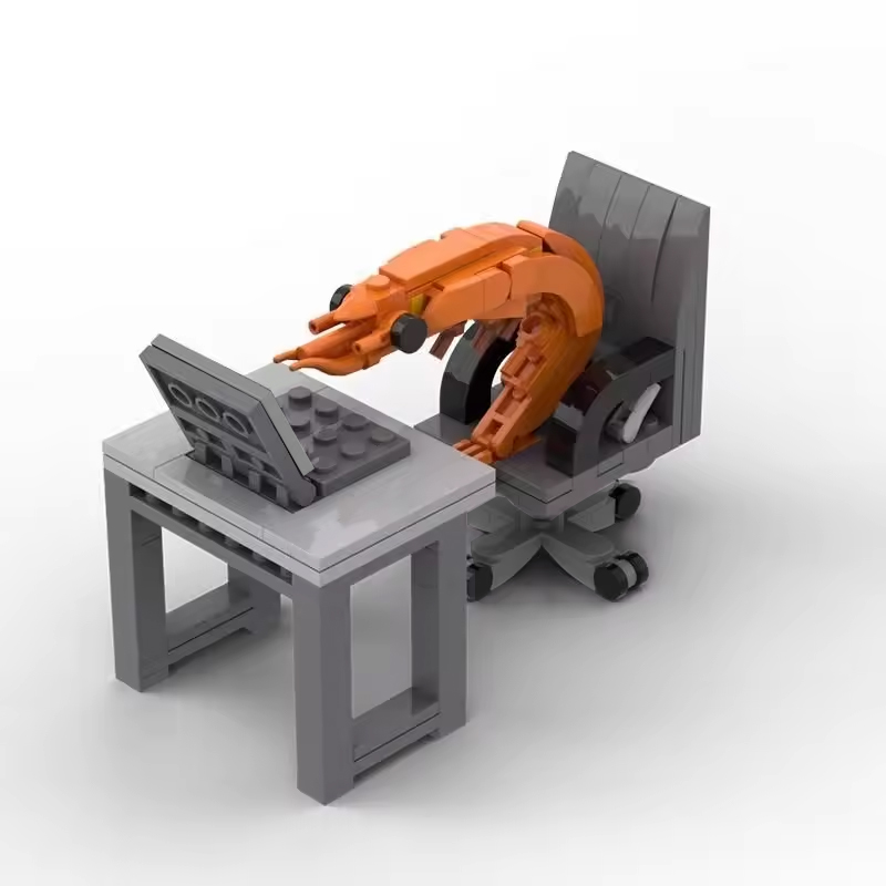 AliExpress Working Shrimp Model Creative Building Block Set Puzzle Assembly Toy Desktop Decoration Crayfish Brick Gift for Boys Girls