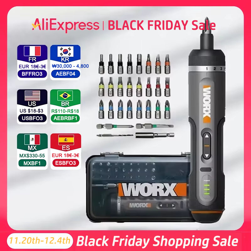 AliExpress WORX WX242 Mini Electrical Screwdriver Set Smart Cordless Electric Screw Driver Rechargeable With 30 Bit Set Power Drill Tools