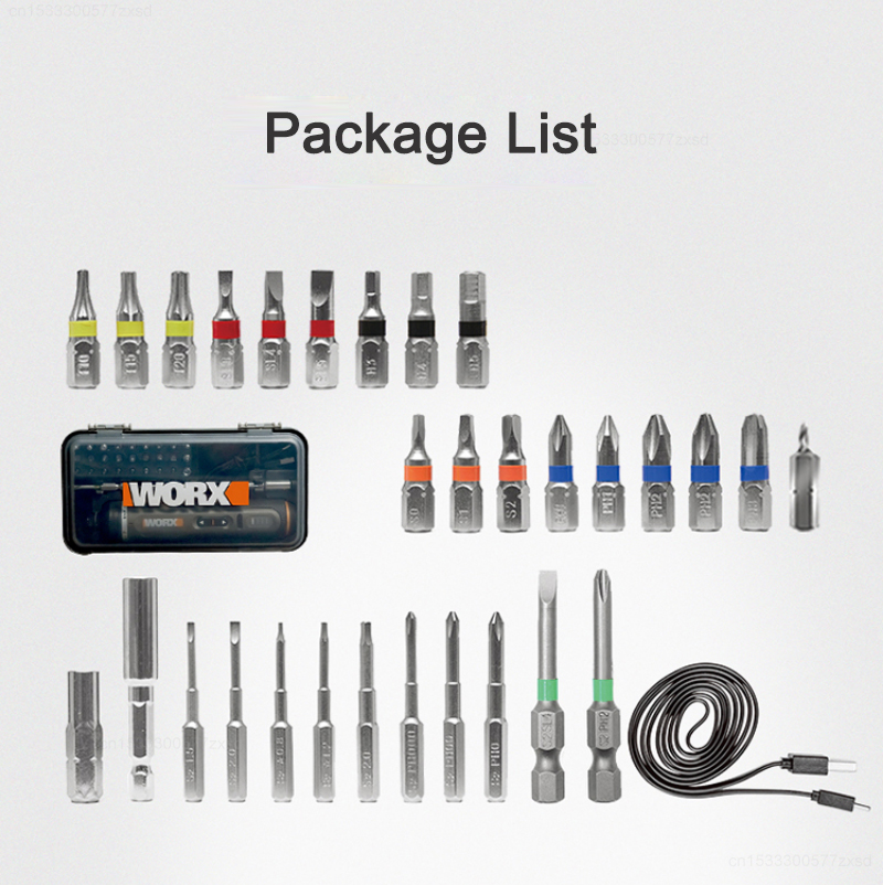 AliExpress WORX WX242 Mini Electrical Screwdriver Set Smart Cordless Electric Screw Driver Rechargeable With 30 Bit Set Power Drill Tools, view 6