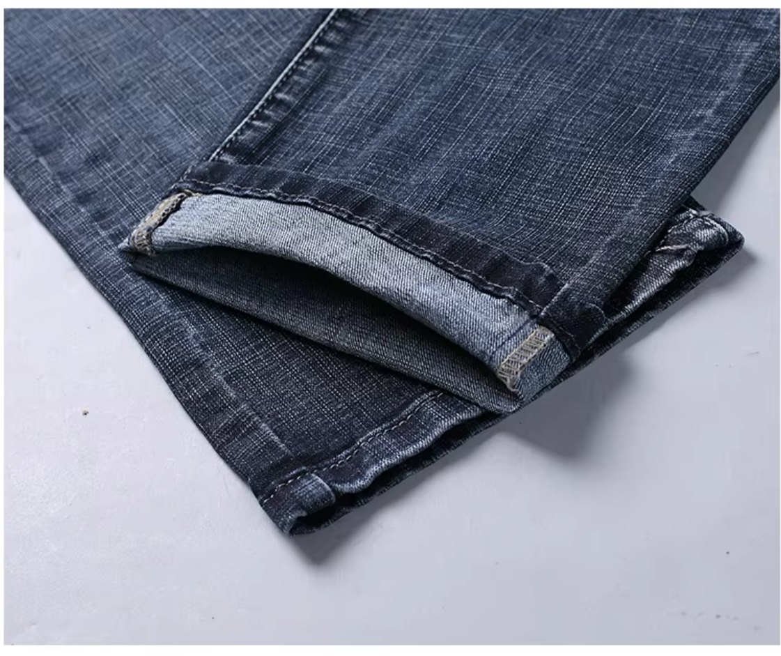 AliExpress Wthinlee New Business Men's Jeans Casual Straight Stretch Fashion Classic Blue Black Work Pant Denim Trousers Male  Clothing, view 6