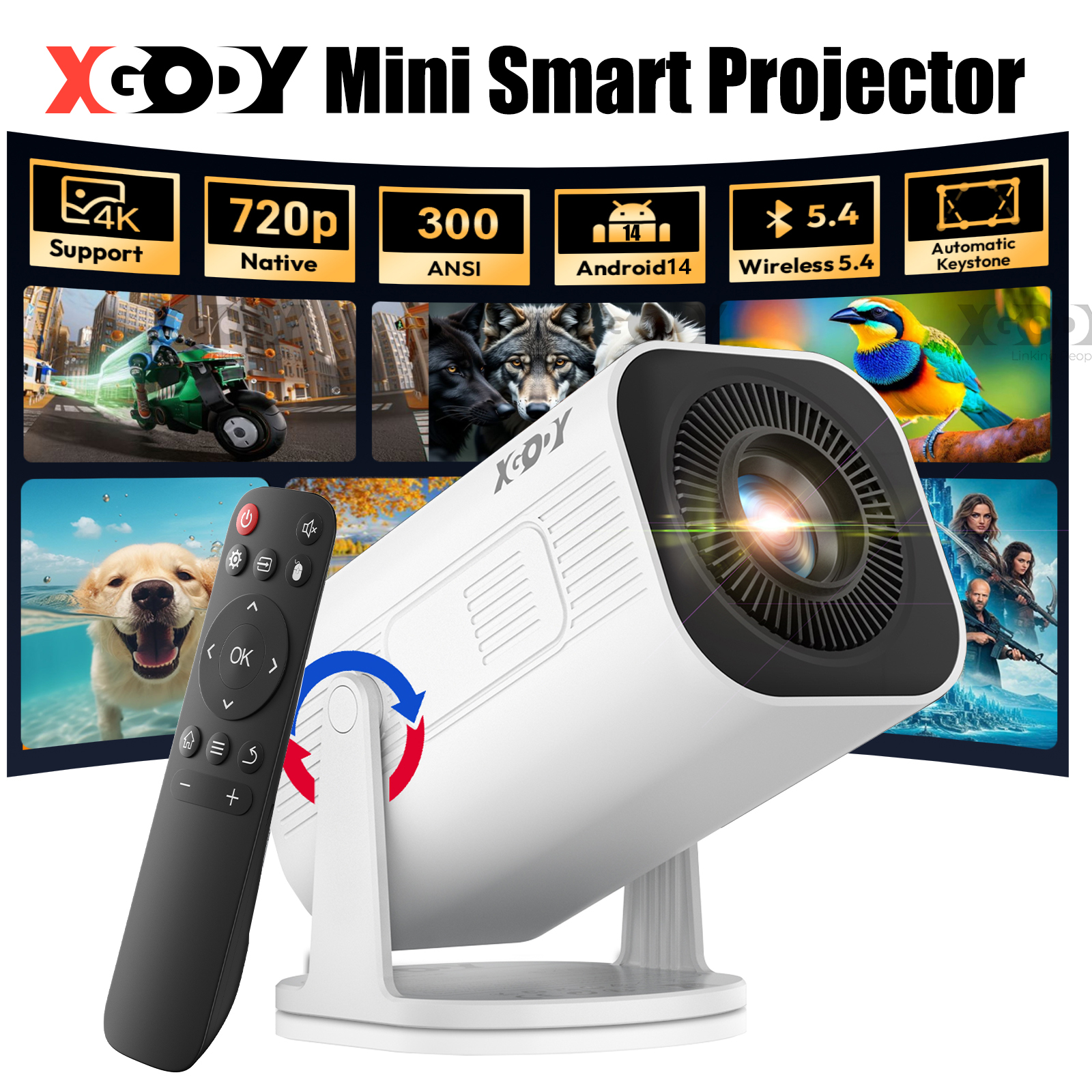 AliExpress XGODY Gimbal 3 Pro Mini Smart Projector