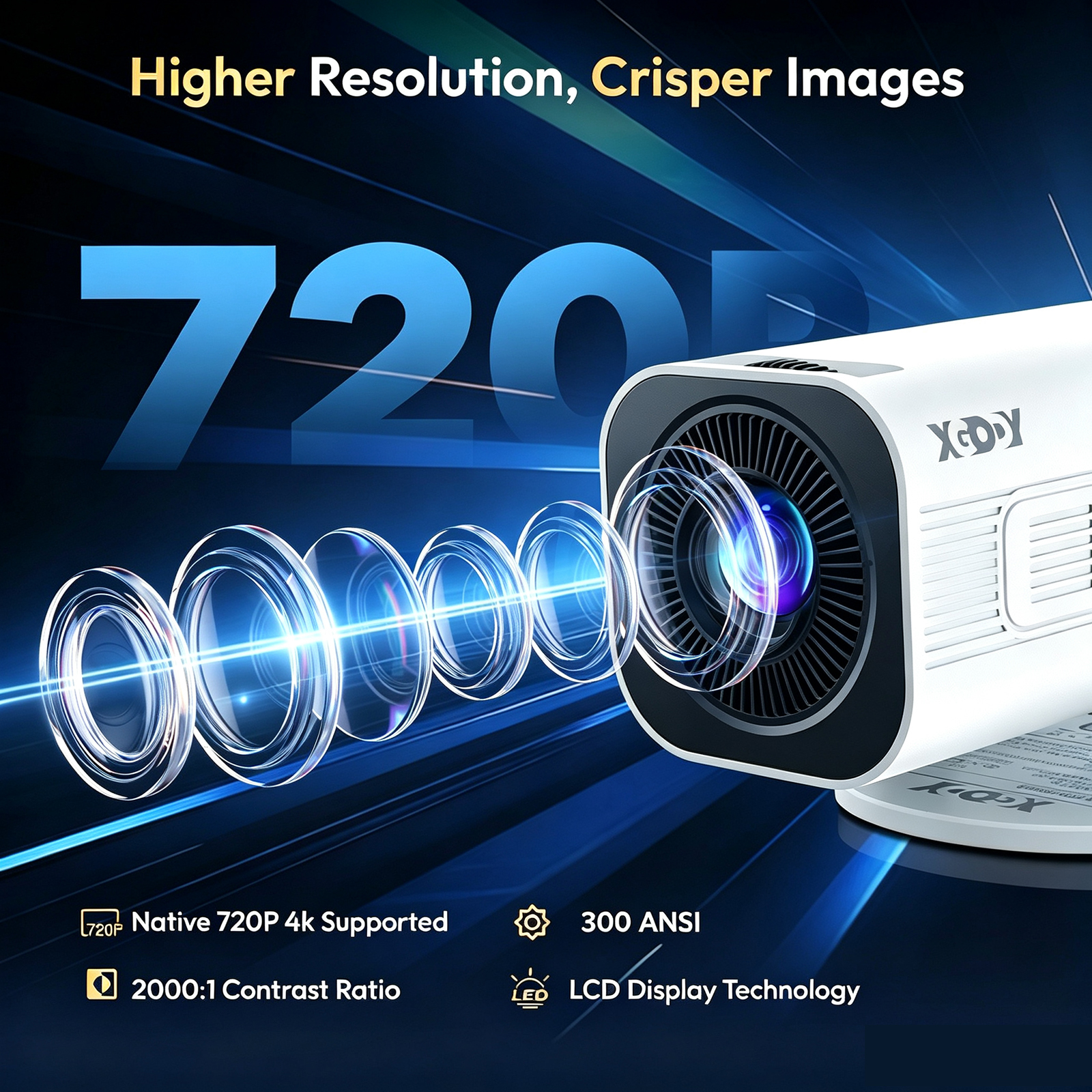 AliExpress XGODY Gimbal 3 Pro Mini Smart Projector, view 2