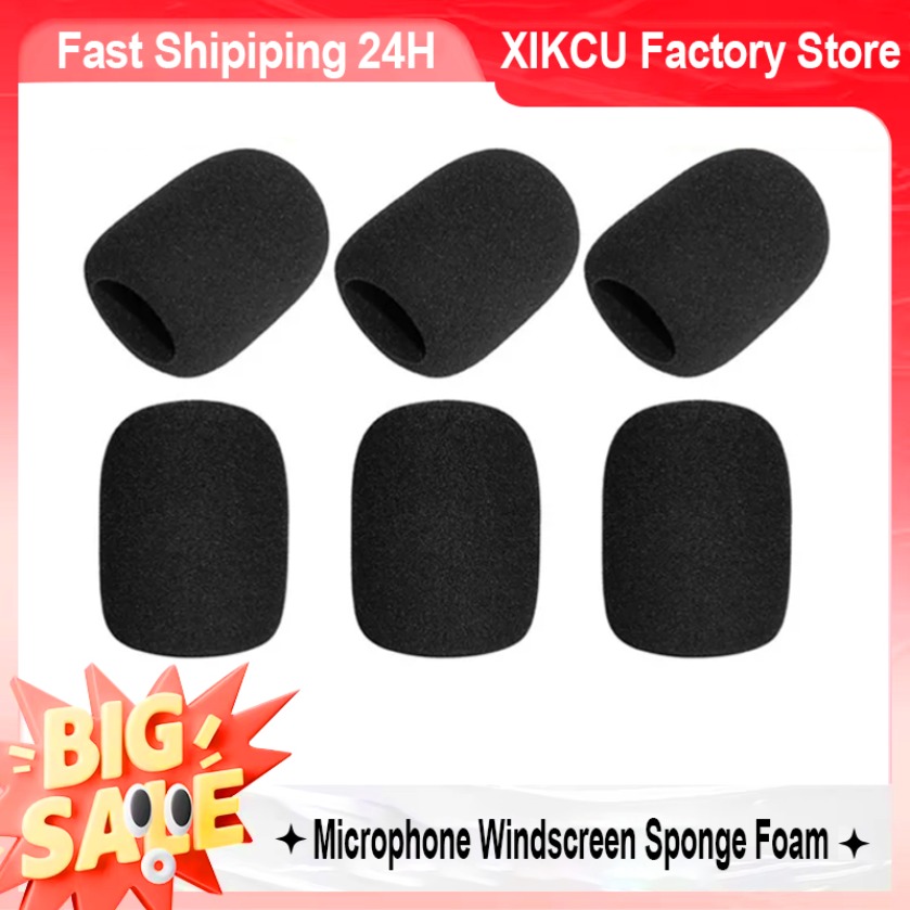 AliExpress XIKCU 6pcs 1.57In Microphone Cover High Density Mic Windscreen Sponge Foam For Most Standard Microphones/Singing/Conference/Ktv