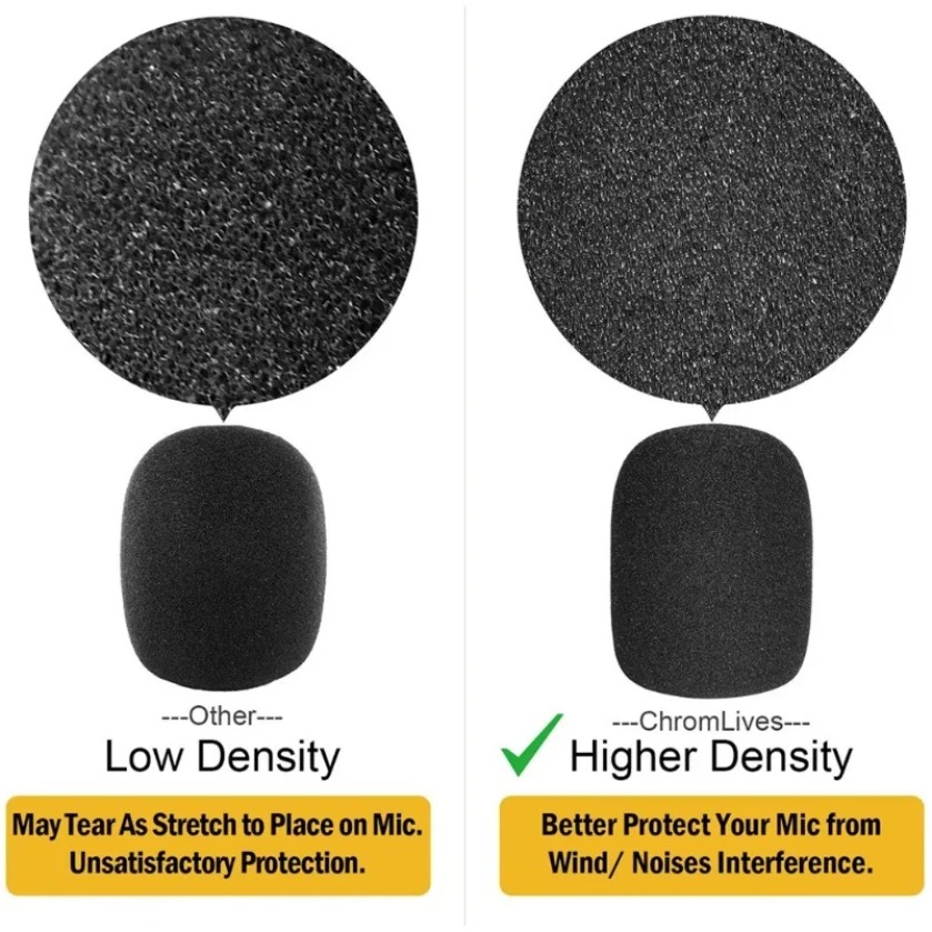 AliExpress XIKCU 6pcs 1.57In Microphone Cover High Density Mic Windscreen Sponge Foam For Most Standard Microphones/Singing/Conference/Ktv, view 5