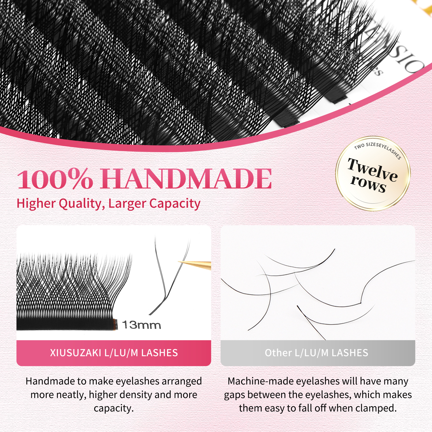 AliExpress XIUSUZAKI L/LU/M Curl YY 3D 4D 5D W Eyelashes Extensions Soft Natural W Lashes Extensions Premade Volume Fans False Lashes Shop, view 5
