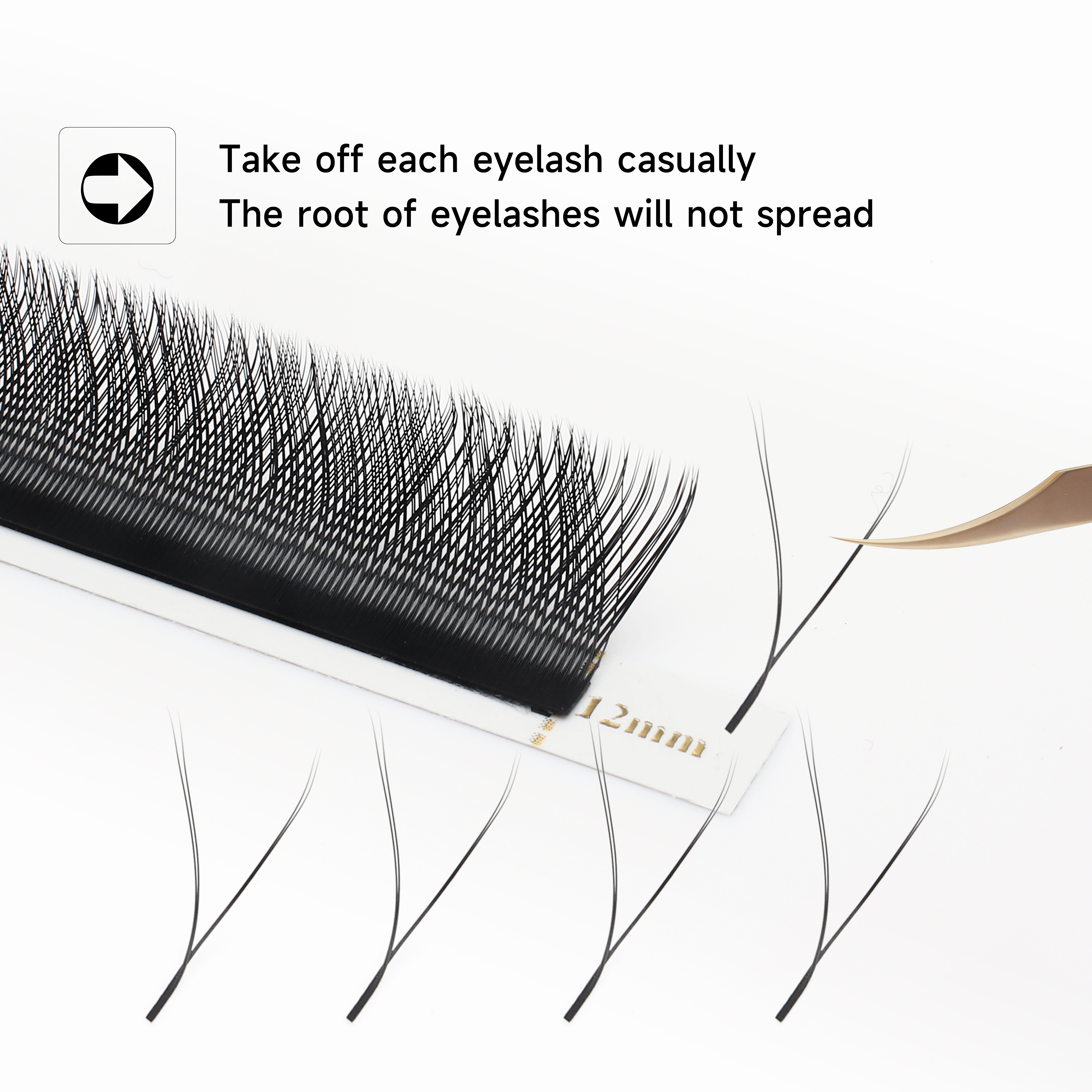 AliExpress W-Shaped Bloom Premade Eyelash Fans, view 3