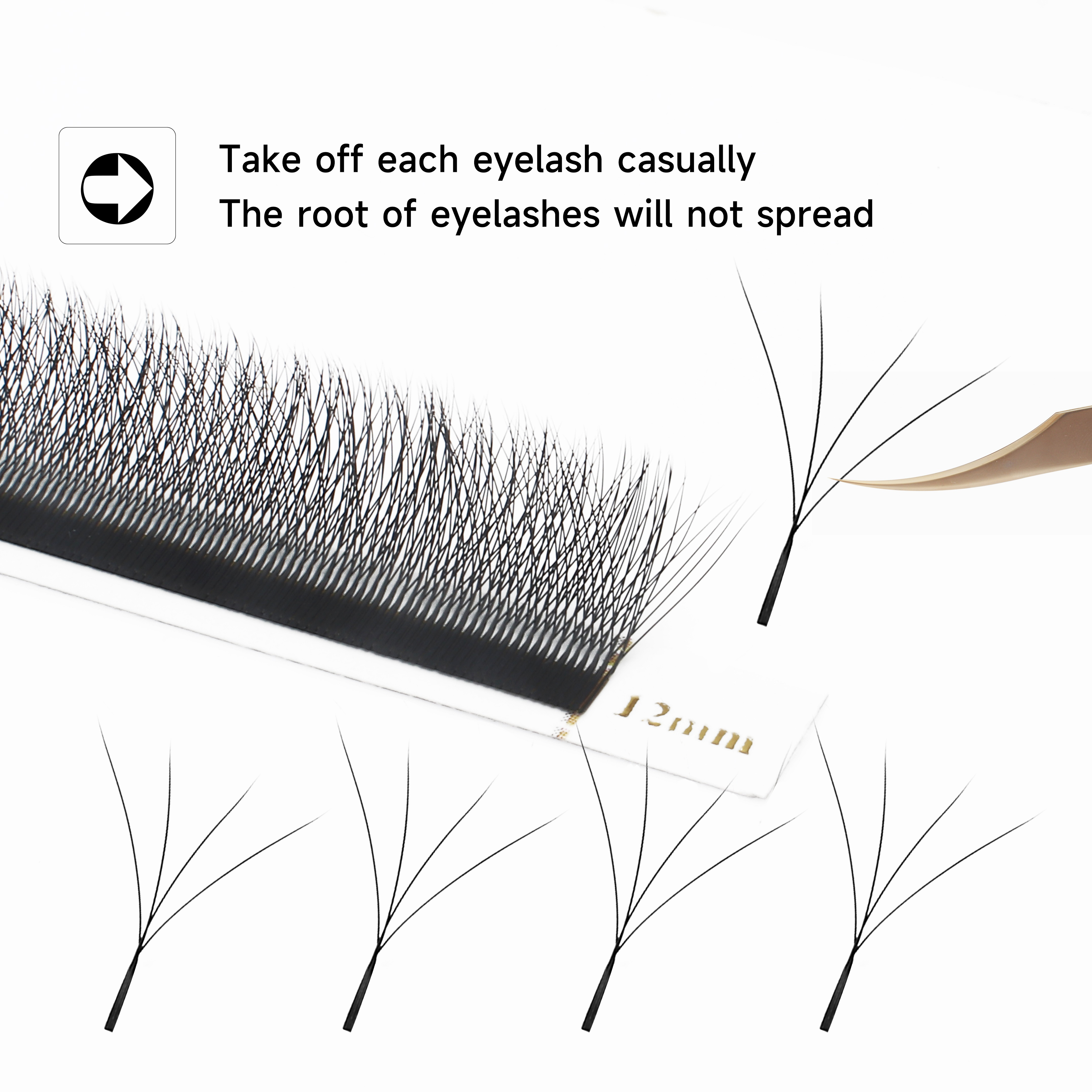 AliExpress W-Shaped Bloom Premade Eyelash Fans, view 5