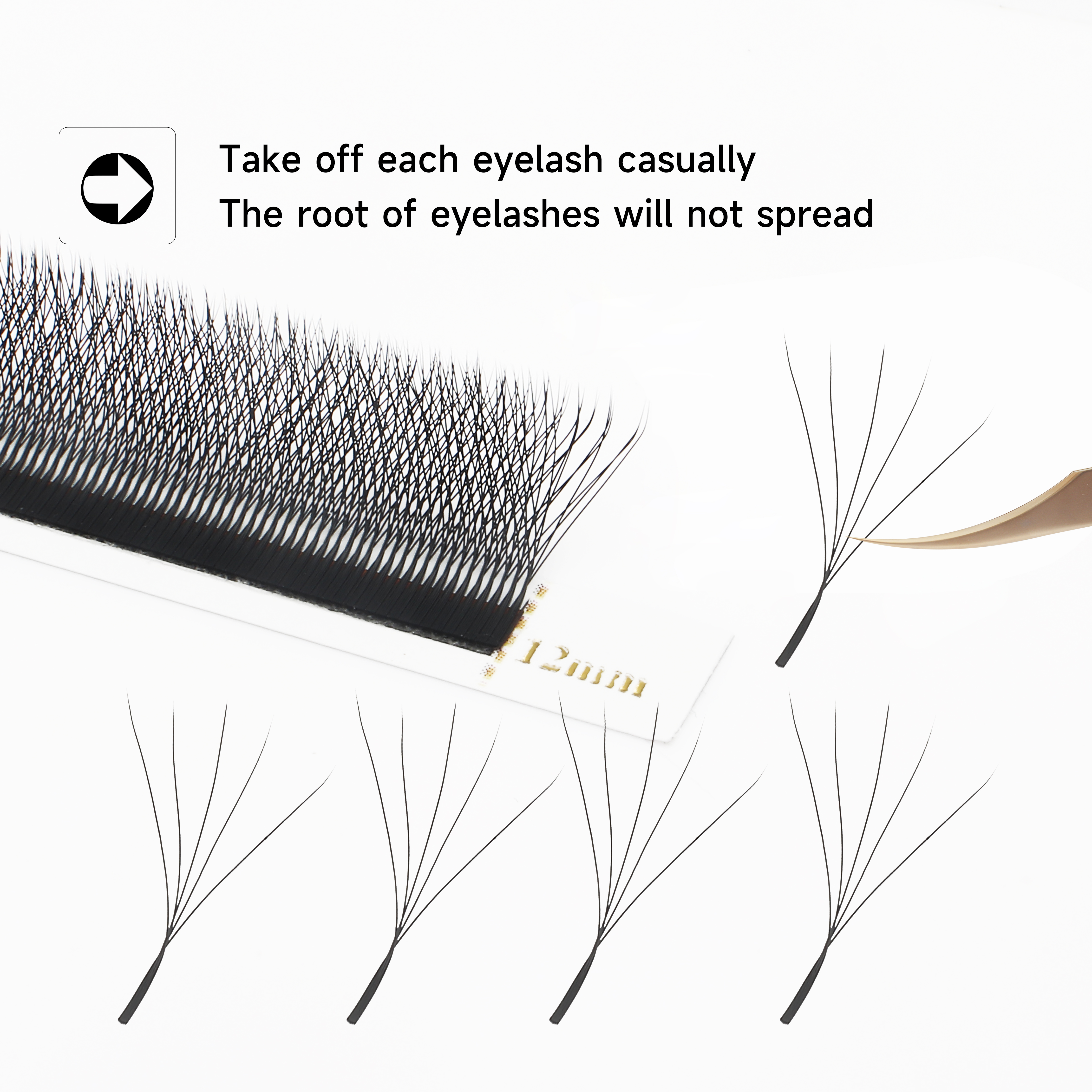 AliExpress W-Shaped Bloom Premade Eyelash Fans, view 6
