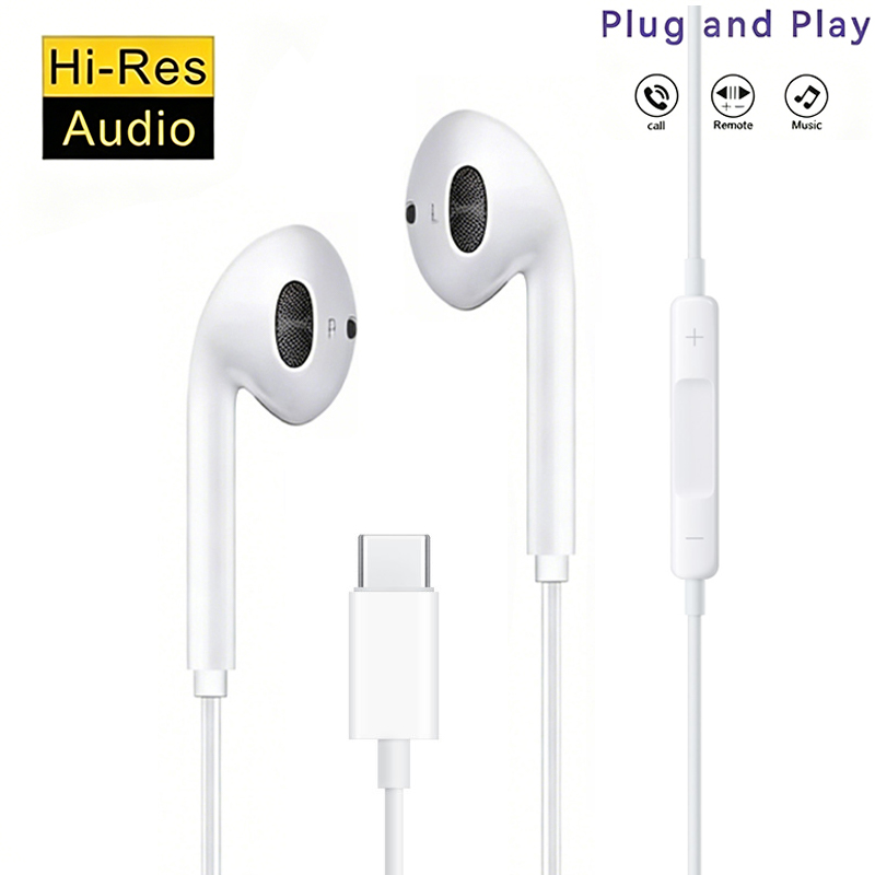 AliExpress XK-High Definition Wired Earphone Type C In-Ear Control Portable Sport WiredHeadset With Mic Wired Headphones For Mobile Phones