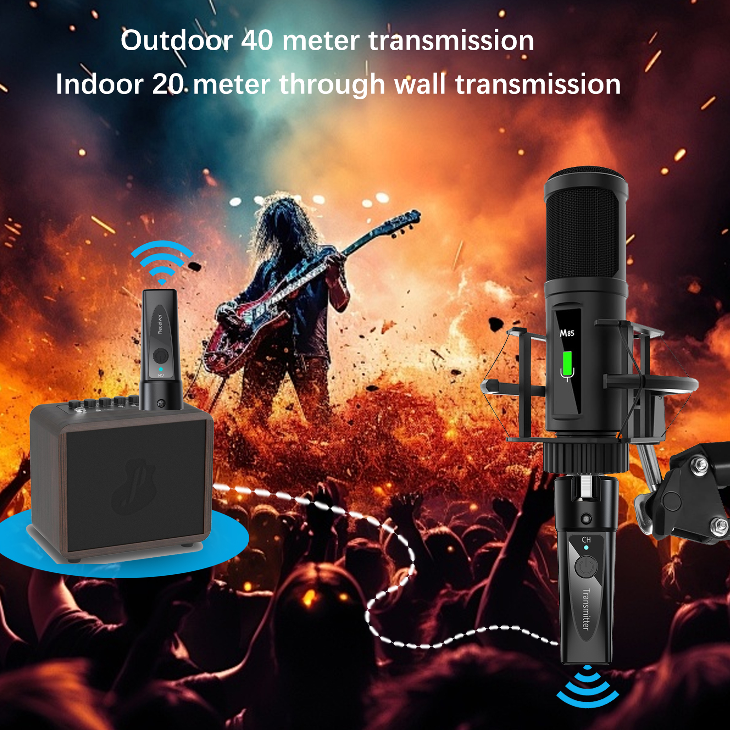 AliExpress XLR Wireless Microphone Transmitter Receiver，  2.4Ghz Microphone Wireless System, Rechargeable Wireless Mic Adapter for Audio Mi, view 3