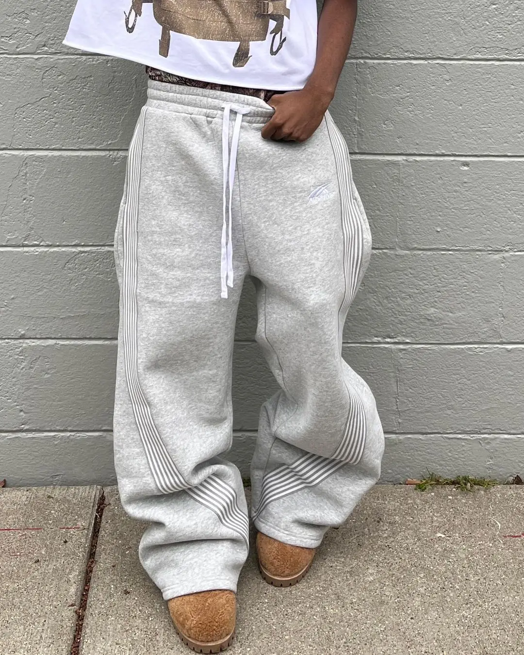 AliExpress Y2k Embroidered Black Gray Casual Pants Camo Functional Tactical Functional Men's Women's Premium Jogging Drawstring Sweatpants, view 5