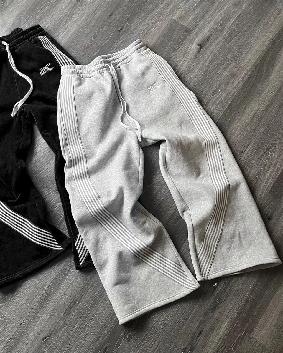 AliExpress Y2k Embroidered Black Gray Casual Pants Camo Functional Tactical Functional Men's Women's Premium Jogging Drawstring Sweatpants, view 6