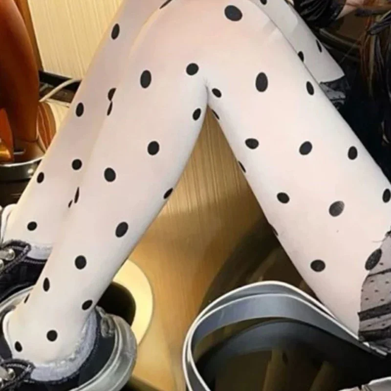 AliExpress Y2k Girls Polka Dot Tights Women Winter Vintage Pantyhose Leggings Fashion Silky Sexy Crash Slimming Tights Elastic Stockings
