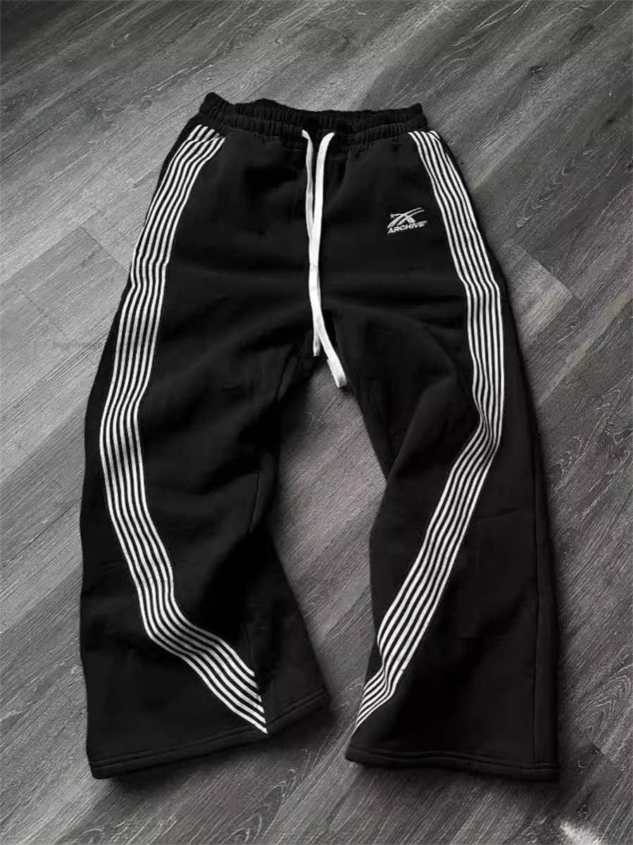 AliExpress Y2k Gray Casual Pants Vintage Functional Tactical Men's Women's Premium Jogging Wide Leg Pants Drawstring Streetwear Sweatpants, view 2