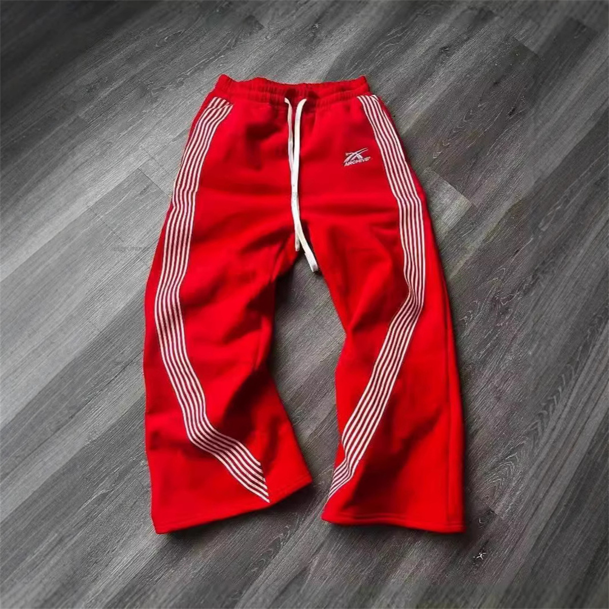 AliExpress Y2k Gray Casual Pants Vintage Functional Tactical Men's Women's Premium Jogging Wide Leg Pants Drawstring Streetwear Sweatpants, view 6