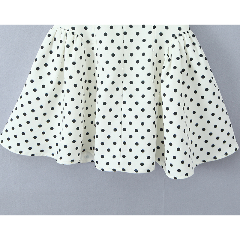 AliExpress YENKYE French Style Retro Polka Dot Deep V Halter Dress Women Sexy Backless A-line Slim Sweet Elegant Mini Dresses Summer Robe, view 4
