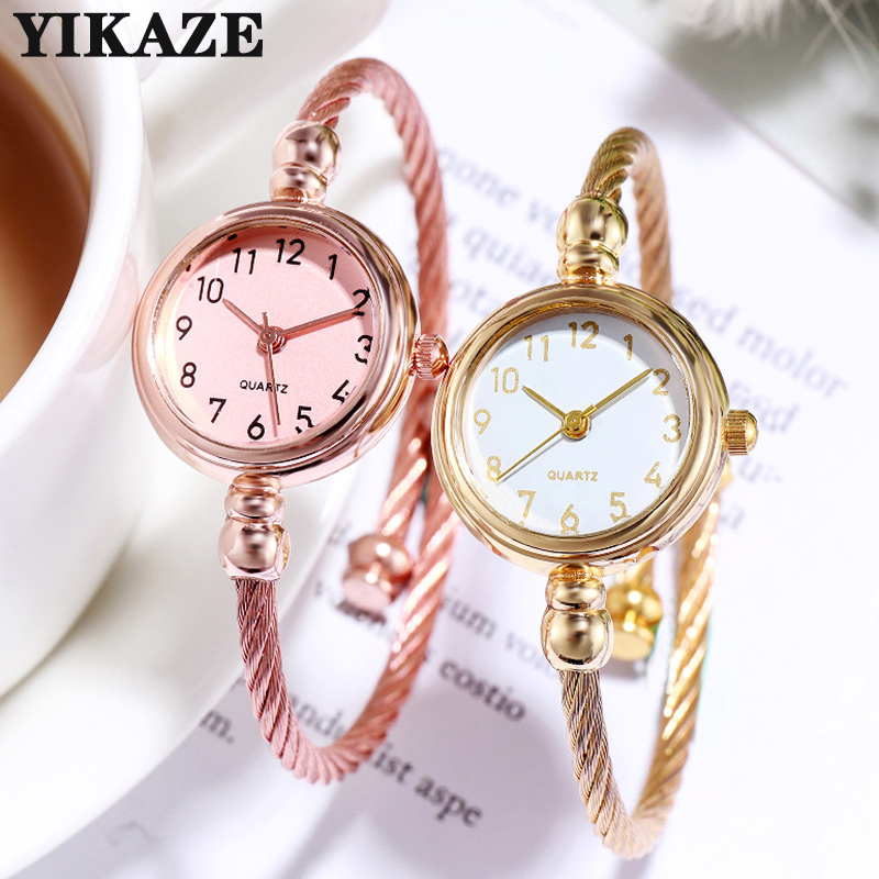 AliExpress YIKAZE Women's Small Gold Bangle Quartz Watch