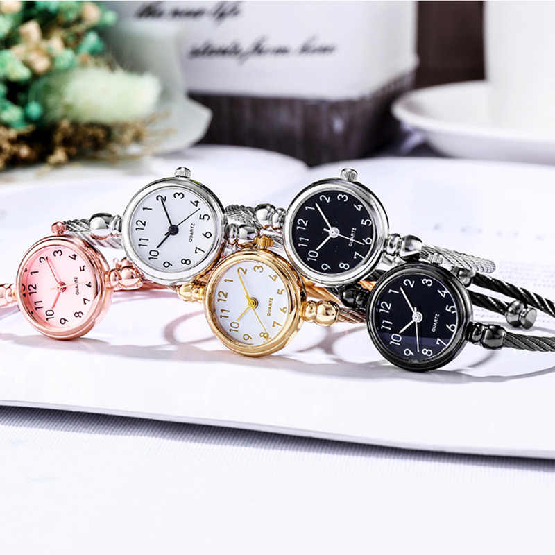 AliExpress YIKAZE Women's Small Gold Bangle Quartz Watch, view 3