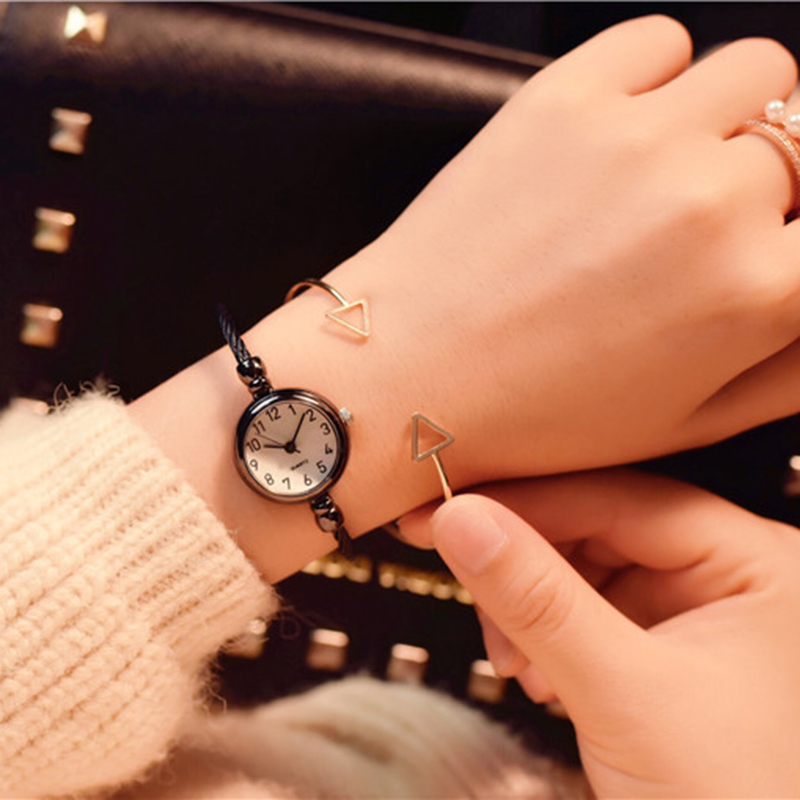 AliExpress YIKAZE Women's Small Gold Bangle Quartz Watch, view 5