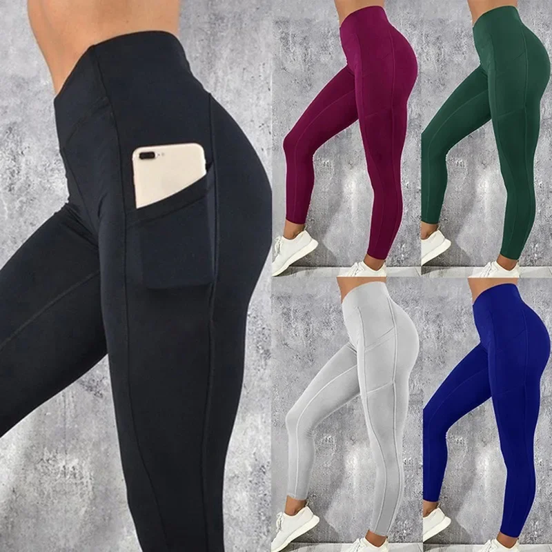 AliExpress Yoga Fitness Women Leggings High Waist Tights with Pocket Gym Workout Running Stretchy Sexy Butt Liftting Casual Skinny Pants