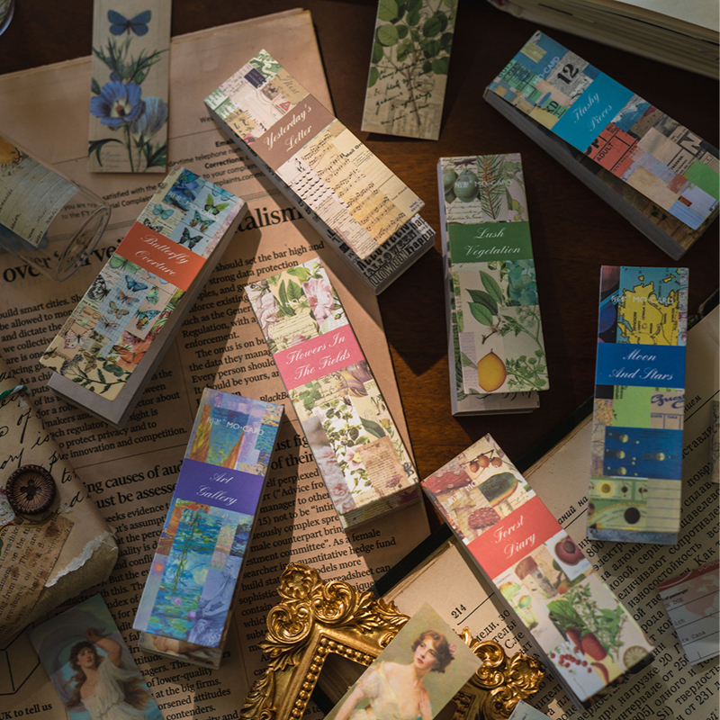 AliExpress Yoofun 50sheets Vintage Washi Paper Sticker Book butterflies Natural Plants Sticker for Collage Junk Journals Scrapbooking Decor, view 4