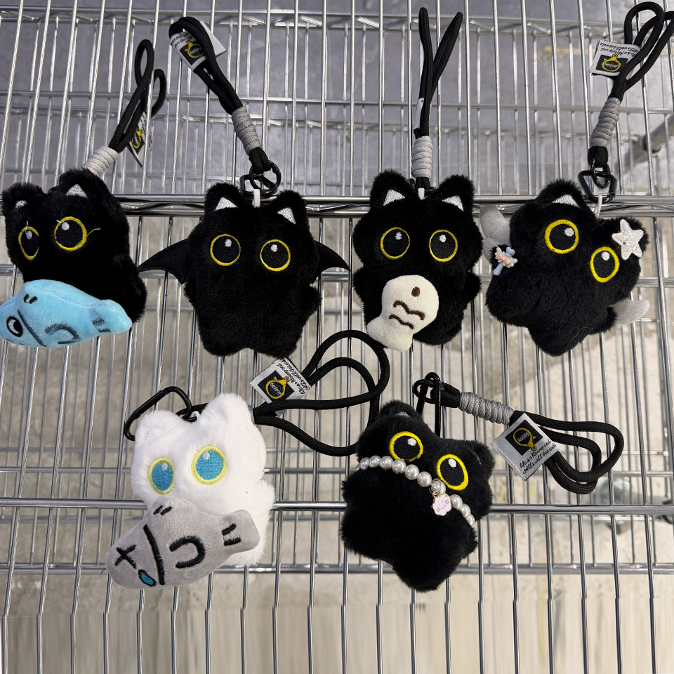AliExpress Yupsk Plush Black Cat Keychain Charm