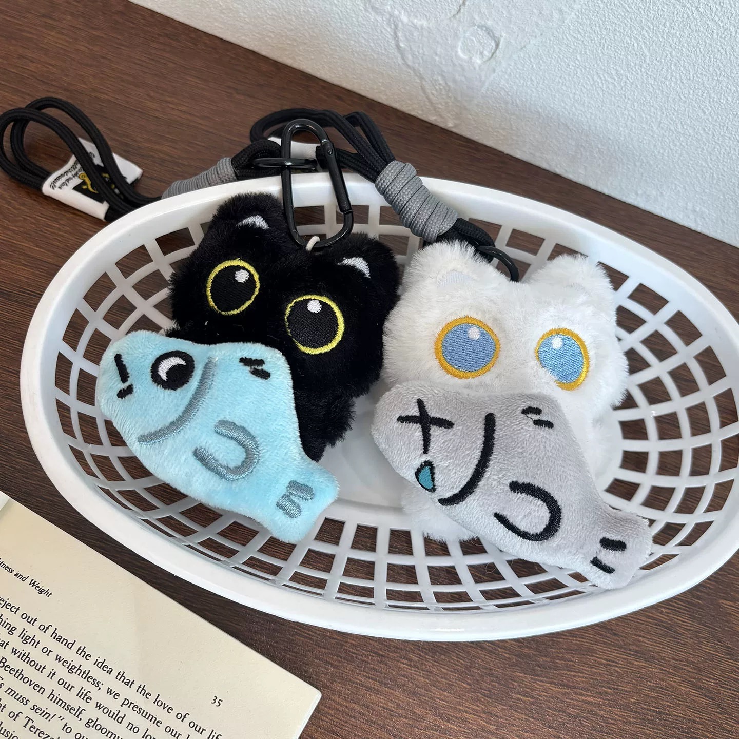 AliExpress Yupsk Plush Black Cat Keychain Charm, view 5