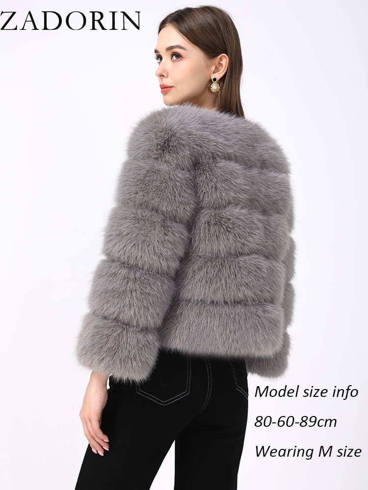 AliExpress ZADORIN S-6XL Mink Coat Winter Black White Faux Fur Coat Woman Elegant Fluffy Faux Fur Jacket Top Short Fur Coats Woman Clothing, view 4