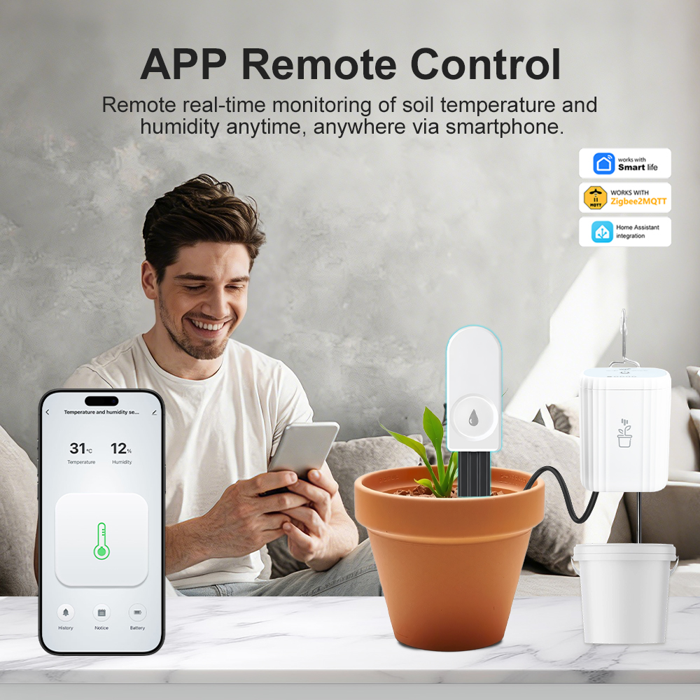 AliExpress ZigBee Soil Moisture Tester Humidity Meter Farm Lawn Plants Flower Soil Monitor Sensor Hygrometer Convenient Gardening Tool, view 5