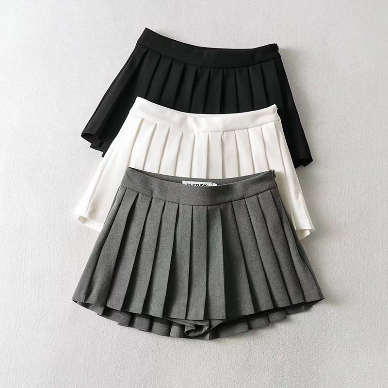 AliExpress Zoki Sexy Women Pleated Skirts High Waist Summer Vintage Mini Skirts Korean Tennis Student White Designed Dance Skirt