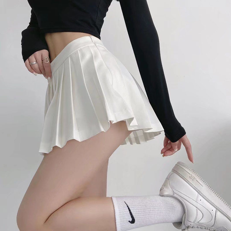 AliExpress Zoki Sexy Women Pleated Skirts High Waist Summer Vintage Mini Skirts Korean Tennis Student White Designed Dance Skirt, view 2