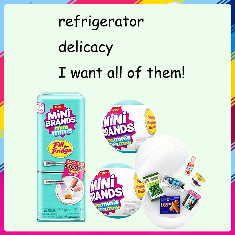 AliExpress Zuru Mini Brand Filling Refrigerator Mini Refrigerator Mysterious Capsule Blind Box Collection Surprise Toys, view 2