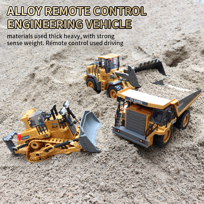 AliExpress ZWN 2.4G Remote Control Excavator Dump Truck RC Model Car Toy Professional Alloy Plastic Simulation Construction Vehicle for Kid, view 6