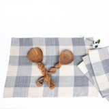 Amaka Africa Blue & Cream Check Table Runner, view 3