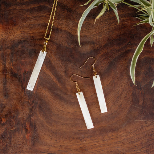 Amaka Africa Kimaka Minimalist Bar Earrings & Necklace Set