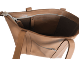 Amaka Africa Natural Full-grain Zippered Leather Tote Bag, view 3