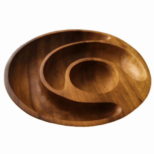 Amaka Africa Handcarved Chip & Dip Serving Bowl