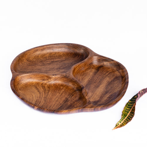 Amaka Africa Handcarved Wood Divided Serving Tray
