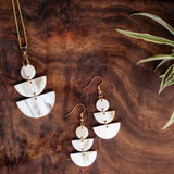 Amaka Africa Kimaka Half Moon Geometric Drop Earrings & Necklace Set, view 2