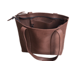 Amaka Africa Medium Brown Full-grain Zippered Leather Tote Bag, view 2