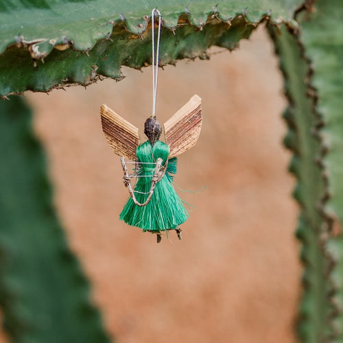 Amaka Africa Small Raffia "Merry" Angel Ornaments