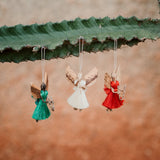 Amaka Africa Small Raffia "Merry" Angel Ornaments, view 2