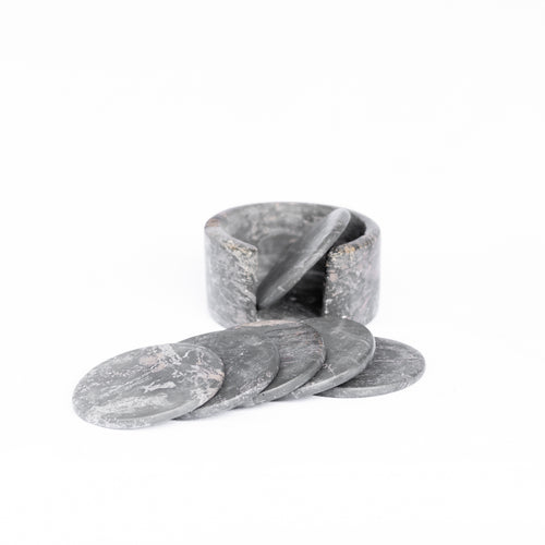 Amaka Africa Soapstone Coaster Set with Holder