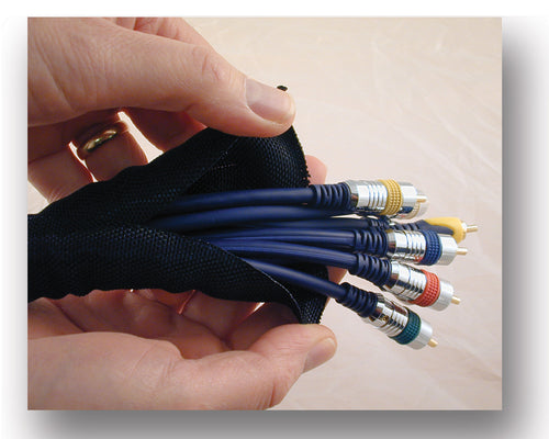 American Recorder Technologies 1/2 inch SNAKESKIN Wire & Cable Cover - black - 50 feet