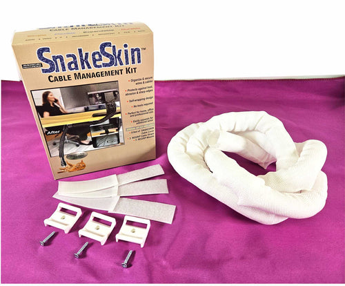 American Recorder Technologies 1/2 inch SNAKESKIN Cable Management Kit - White - 8 feet