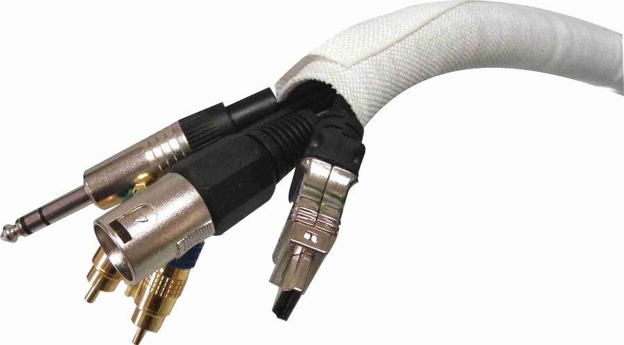American Recorder Technologies 1 inch SNAKESKIN Wire & Cable Cover - White - 25 feet pack