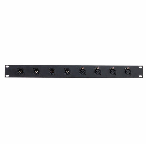 American Recorder Technologies 1RU Rack Panel with 4 XLR Male & 4 XLR Female Front / 2 Shielded RJ45 Rear