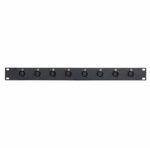 American Recorder Technologies 1RU Rack Panel with 8 XLR Female Front / 2 Shielded RJ45 Rear