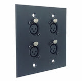 American Recorder Technologies Dual Gang Wall Plate with 4 XLR Female Front / 1 Shielded RJ45 Rear, view 2