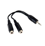 American Recorder Technologies 3.5mm Male Plug to Dual 3.5mm Female Jack Y Cable - 8 inch, view 2